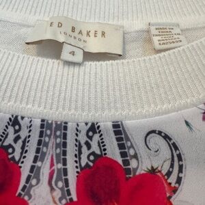 Ted Baker Red and White Floral Top
